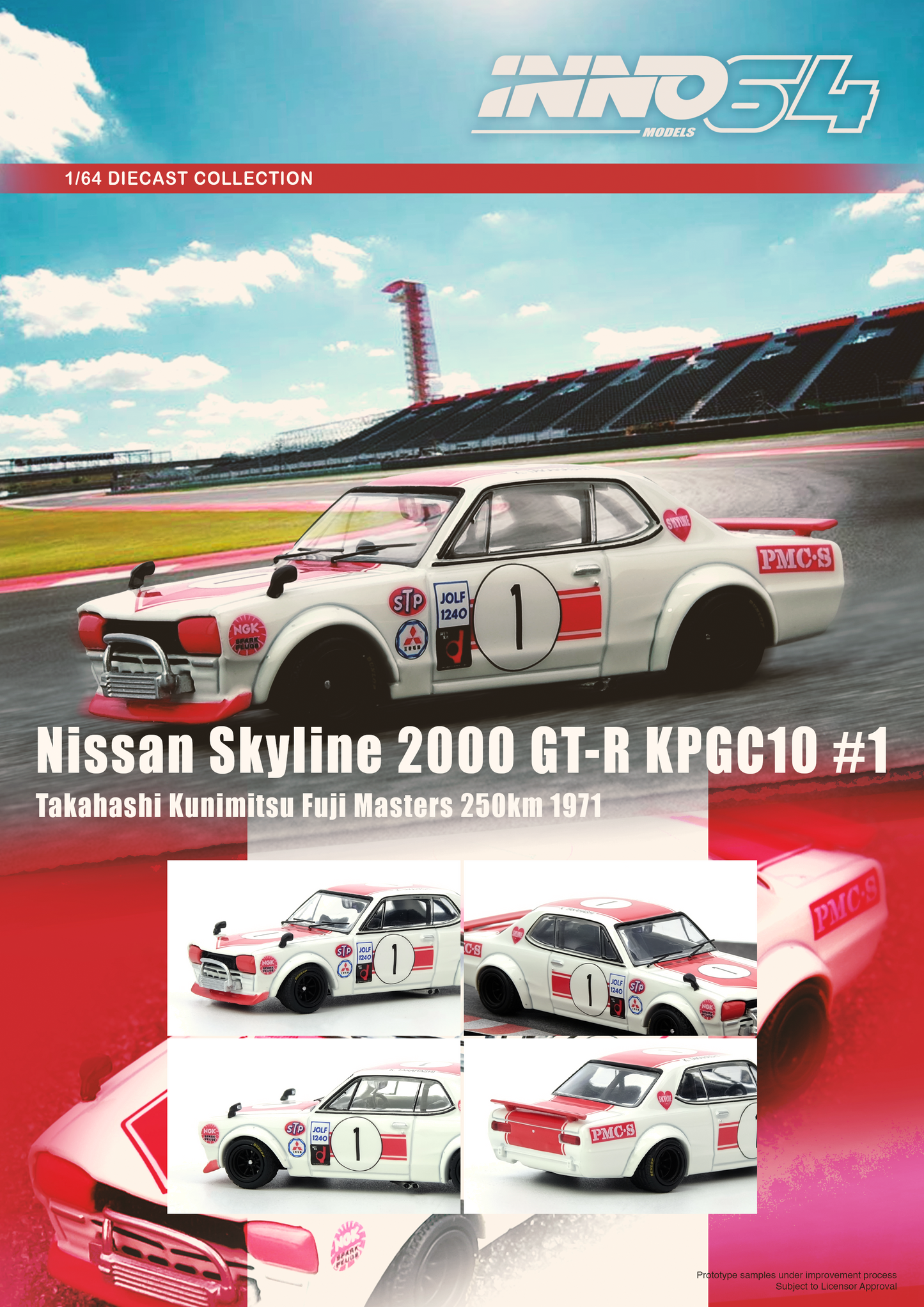 **PRE ORDER** INNO64 Nissan Skyline 2000 GT-R KPGC10 #1 Takahashi Kunimitsu Fuji Masters
