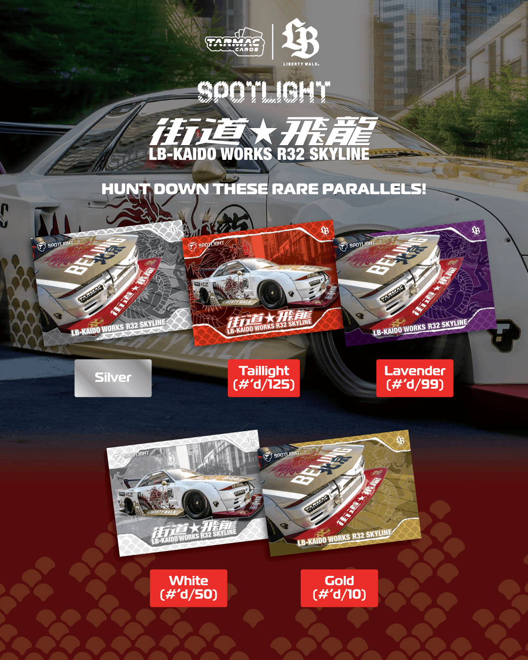 **PRE ORDER** Tarmac Trading Cards Spotlight - LB - Kaido Works R32 Skyline "Flying Dragon"