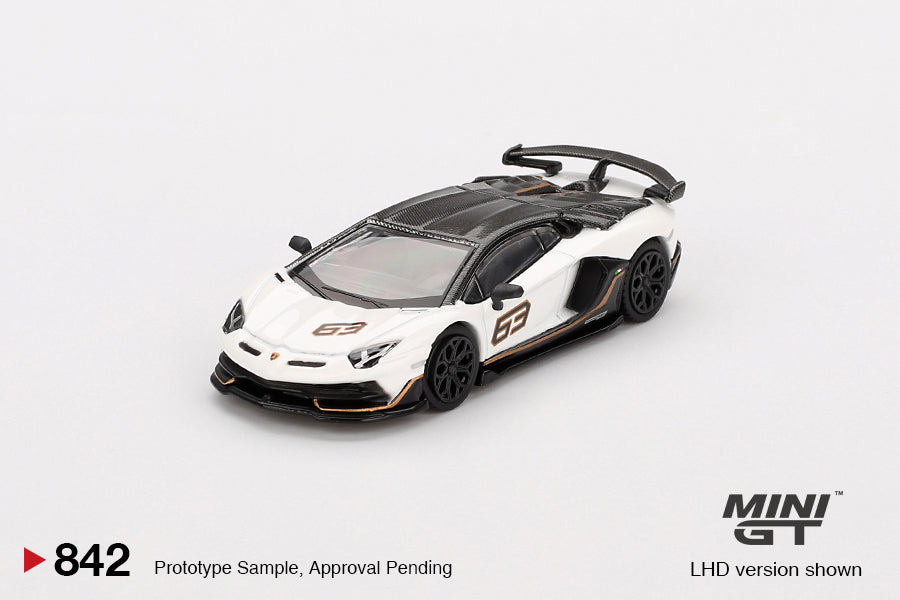 **PRE ORDER** Mini GT Lamborghini Aventador SVJ 63 Bianco Asopo