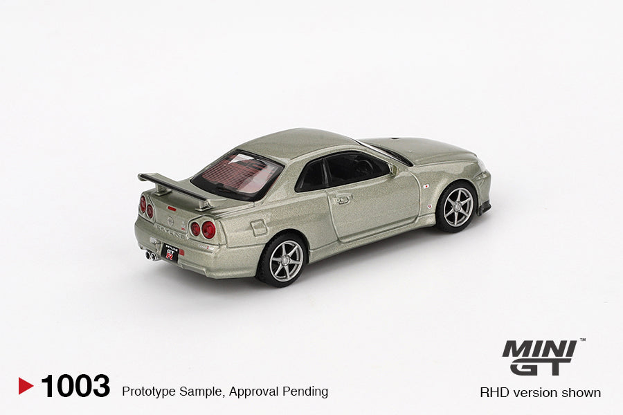 **PRE ORDER Mini GT Nissan Skyline GT-R (R34) V-Spec II Nür - Millenium Jade