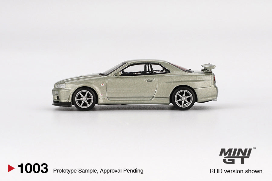 **PRE ORDER Mini GT Nissan Skyline GT-R (R34) V-Spec II Nür - Millenium Jade
