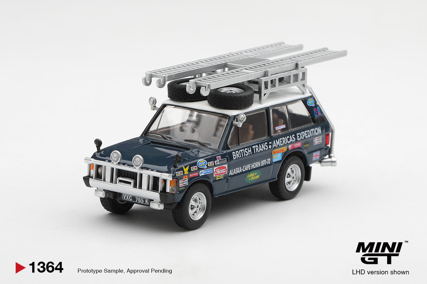 **PRE ORDER** Mini GT Range Rover 1971 British Trans-Americas Expedition (VXC-765K) - MGT01364
