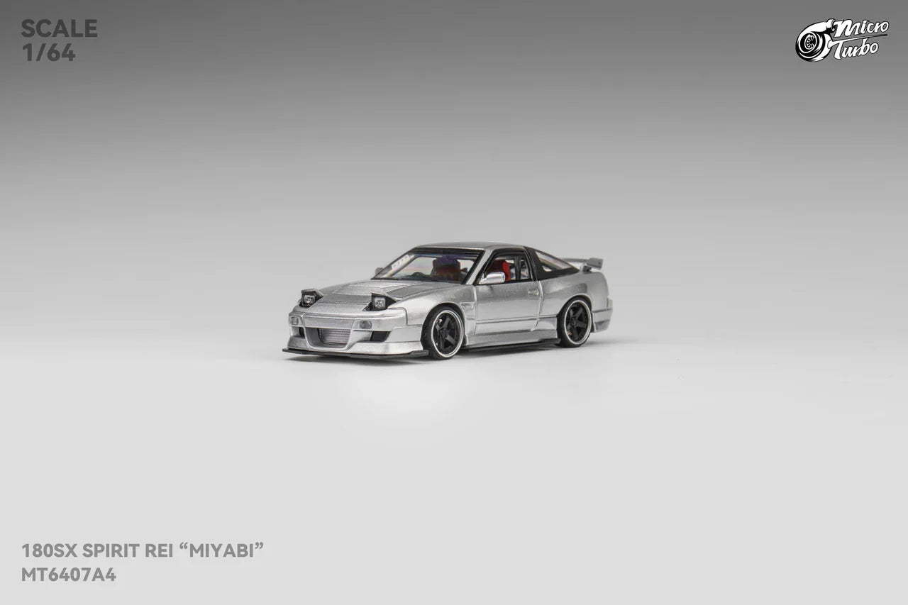 **PRE ORDER** Micro Turbo Custom Nissan 180SX Type X "MIYABI" - Metallic Silver MT6407A4