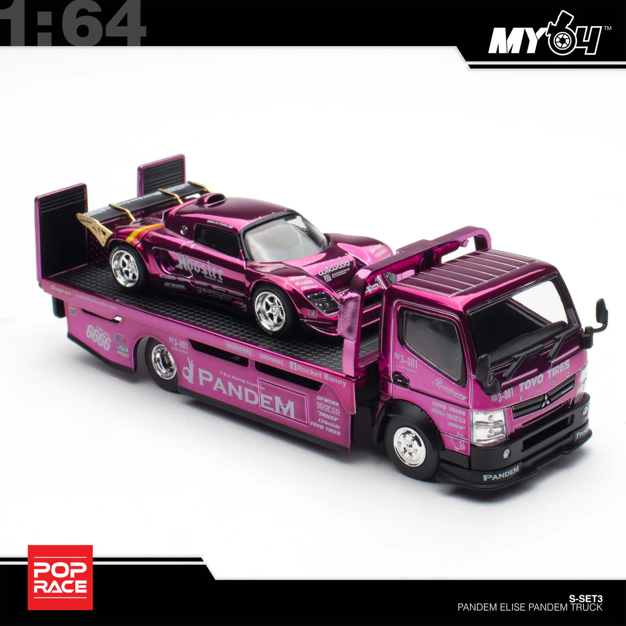 Pop Race Pandem Lotus Elise Purple Chrome Truck Set HEC 2026 Pop Race Pandem Lotus Elise Purple Chrome Truck Set HEC 2026