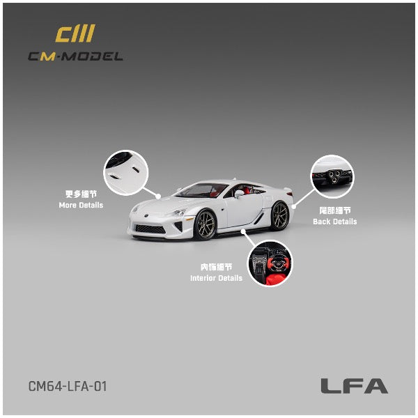 CM Model Lexus LFA Pearl White Redline Diecast