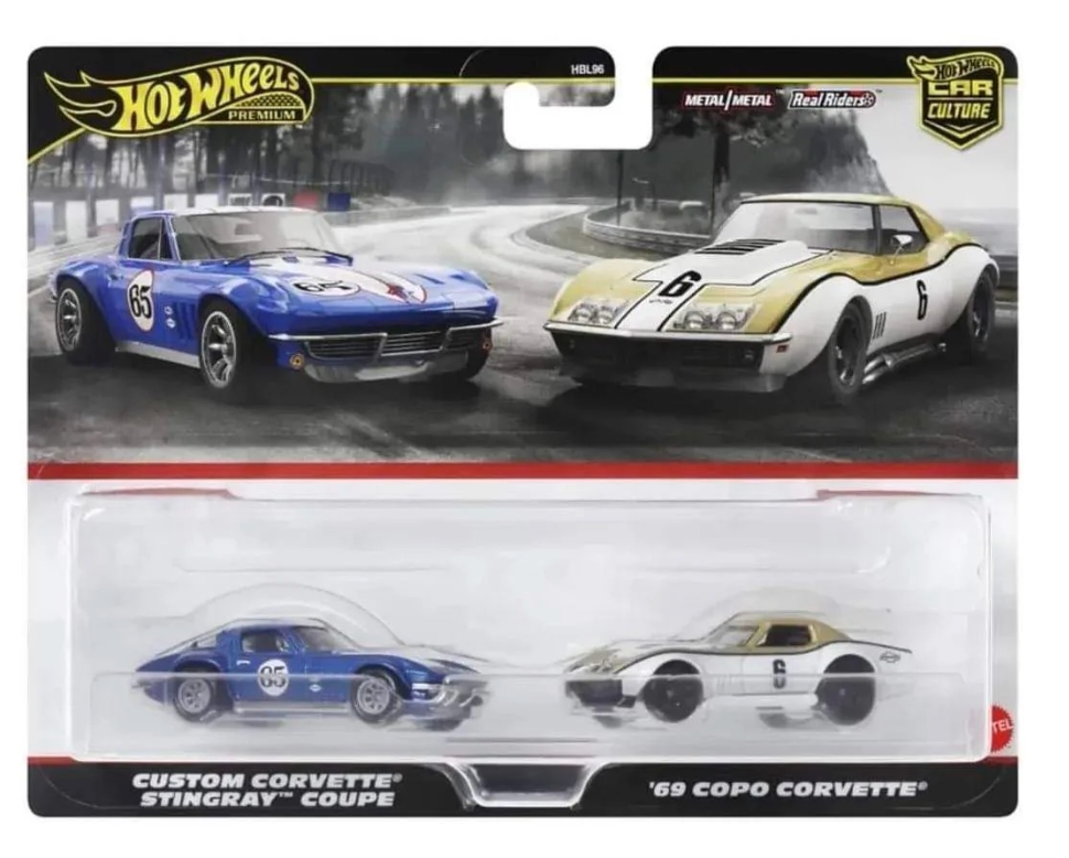 Hot Wheels Premium Twin Pack Custom Corvette Stingray / 69 Copo Corvette