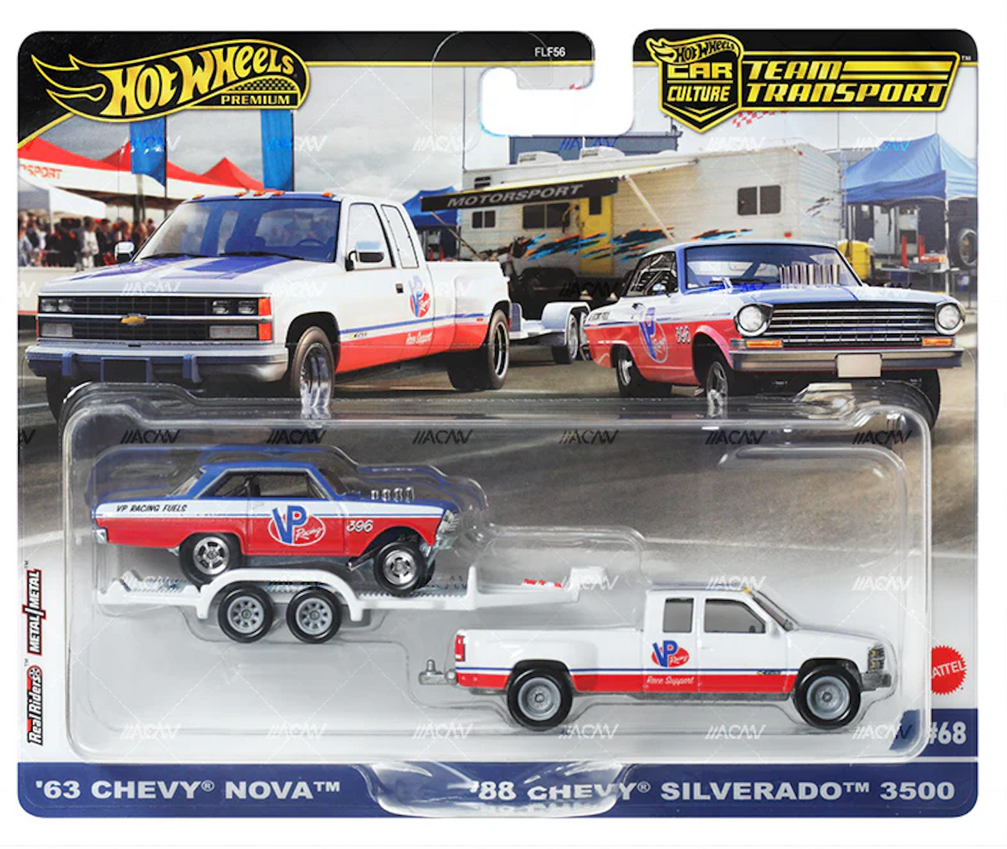 Hot Wheels Premium Team Transport '63 Chevy Nova #68
