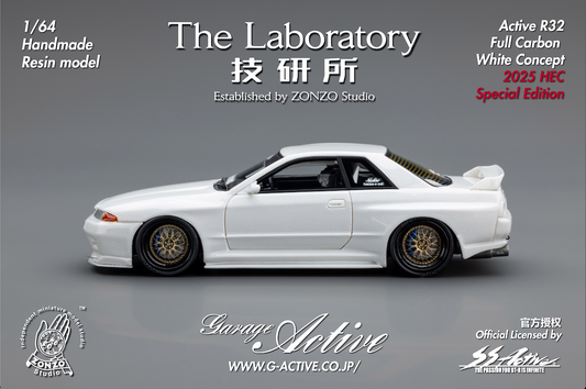 The Laboratory Garage Active By Zonzo Studio 2025 Hobby Expo China Exclusive Limited Edition R32 GTR Skyline Full Carbon - White