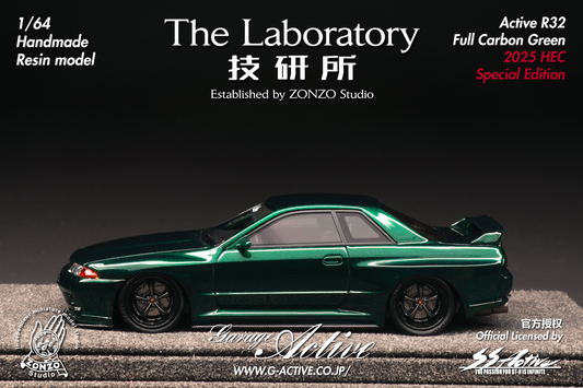 The Laboratory Garage Active By Zonzo Studio 2025 Hobby Expo China Exclusive Limited Edition R32 GTR Skyline - Green Full Carbon