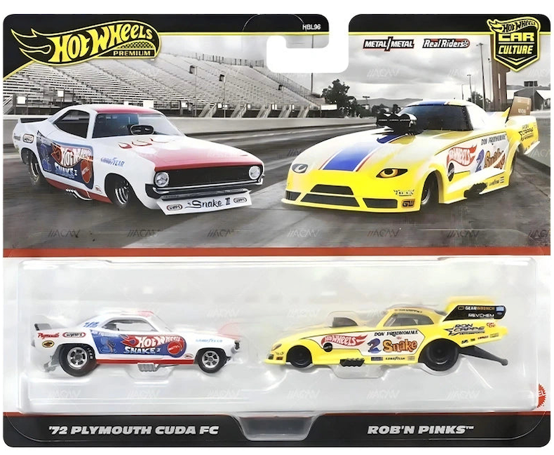 **PRE ORDER** Hot Wheels Premium Twin Pack '72 Plymouth Cuda FC & Rob'N Pinks