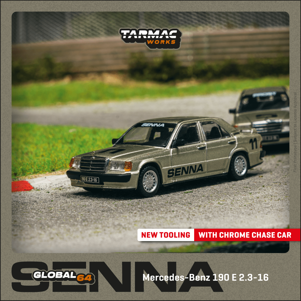 **PRE ORDER** Tarmac Works Mercedes-Benz 190 Race Of Champion 1984 Ayrton Senna