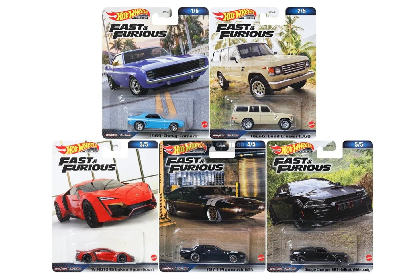 Hot Wheels Premium Fast & Furious 2023 Set Of 5