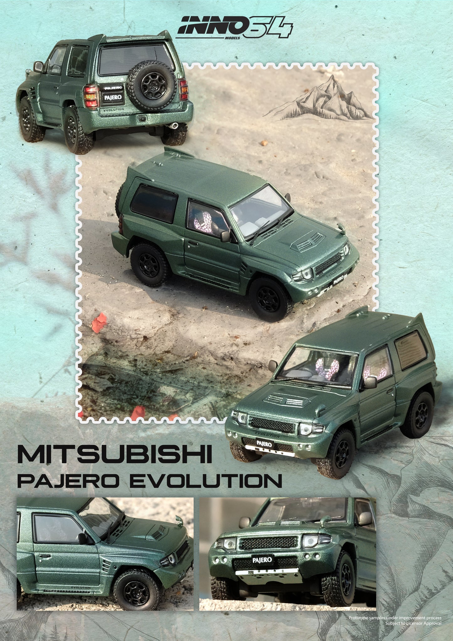 **PRE ORDER** INNO64 Mitsubishi Pajero Evolution - Satin Green