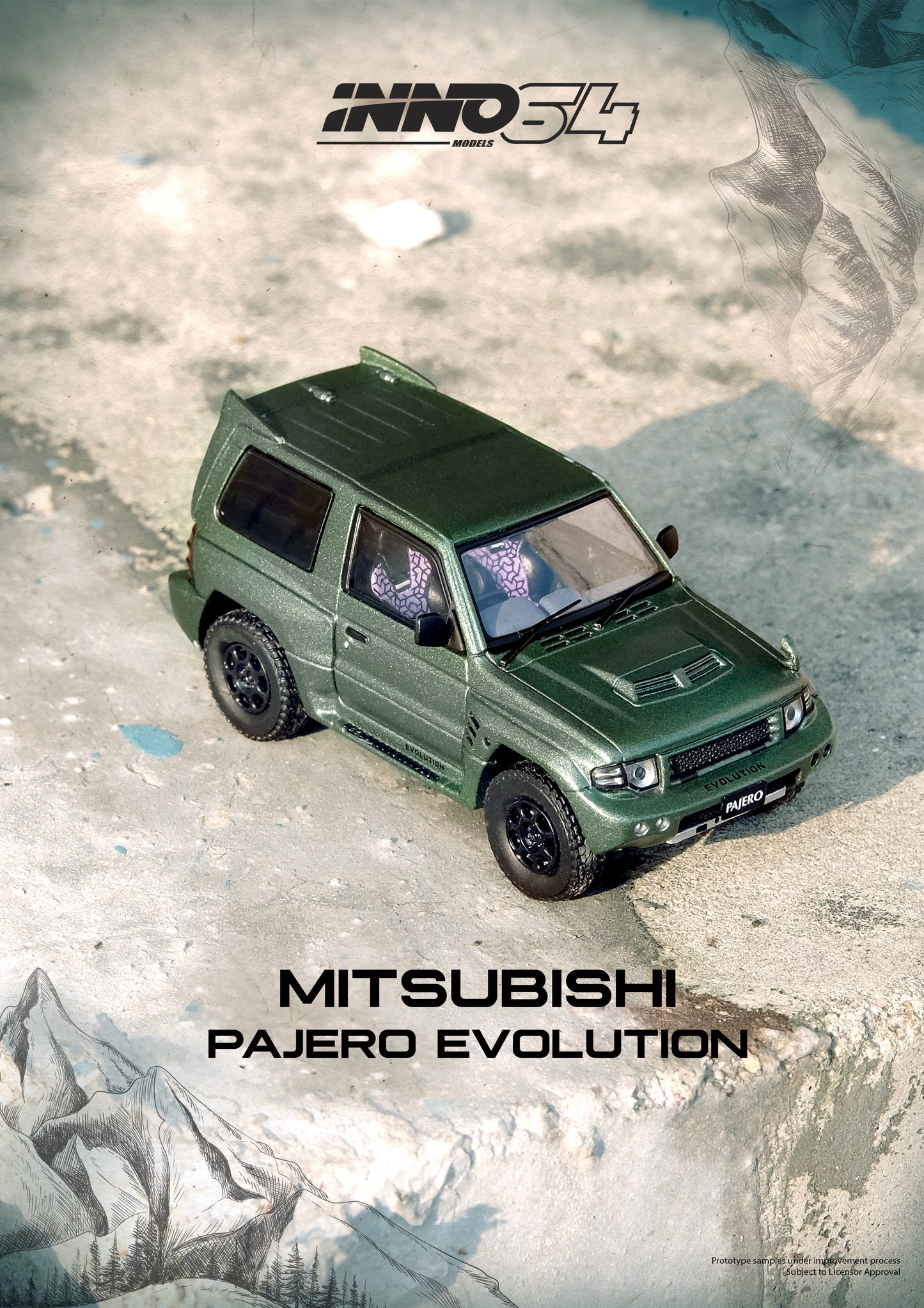 **PRE ORDER** INNO64 Mitsubishi Pajero Evolution - Satin Green