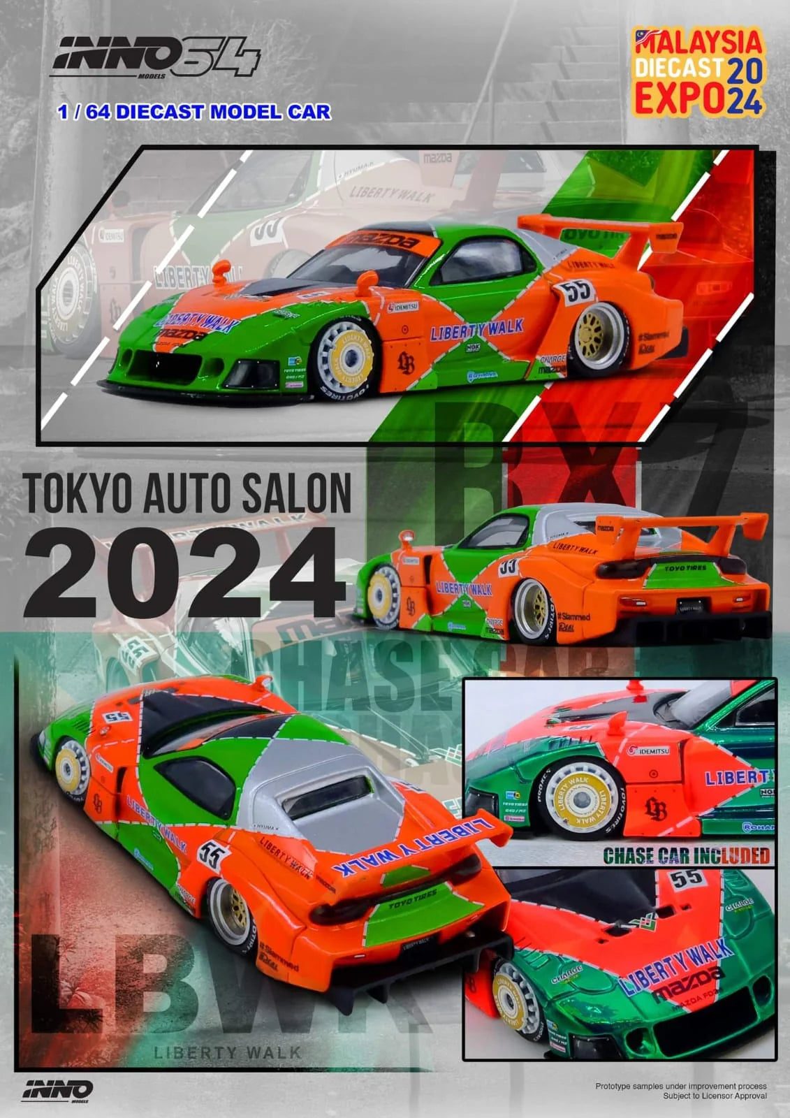 Inno 64 Mazda RX-7 FD3S LBWK-Super Silhouette Malaysia Diecast Expo Exclusive