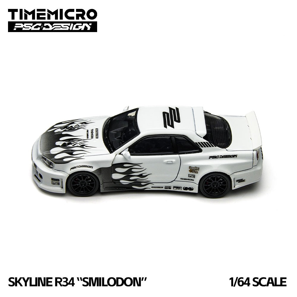 **PRE ORDER** Time Micro Nissan Skyline R34 "Smilodon" Black & White