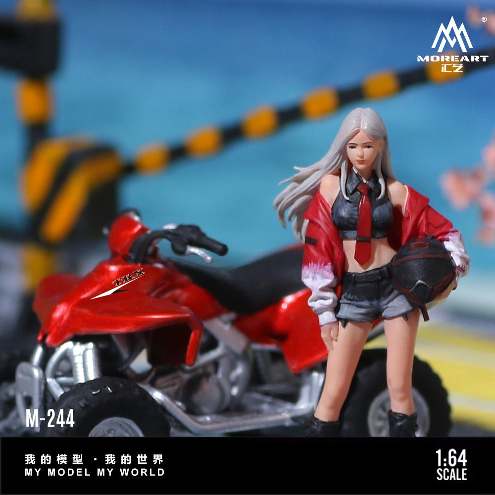 **PRE ORDER** MoreArt Red ATV All-Terrain Vehicle Hot Girl Doll Set - Resin Model MO222244