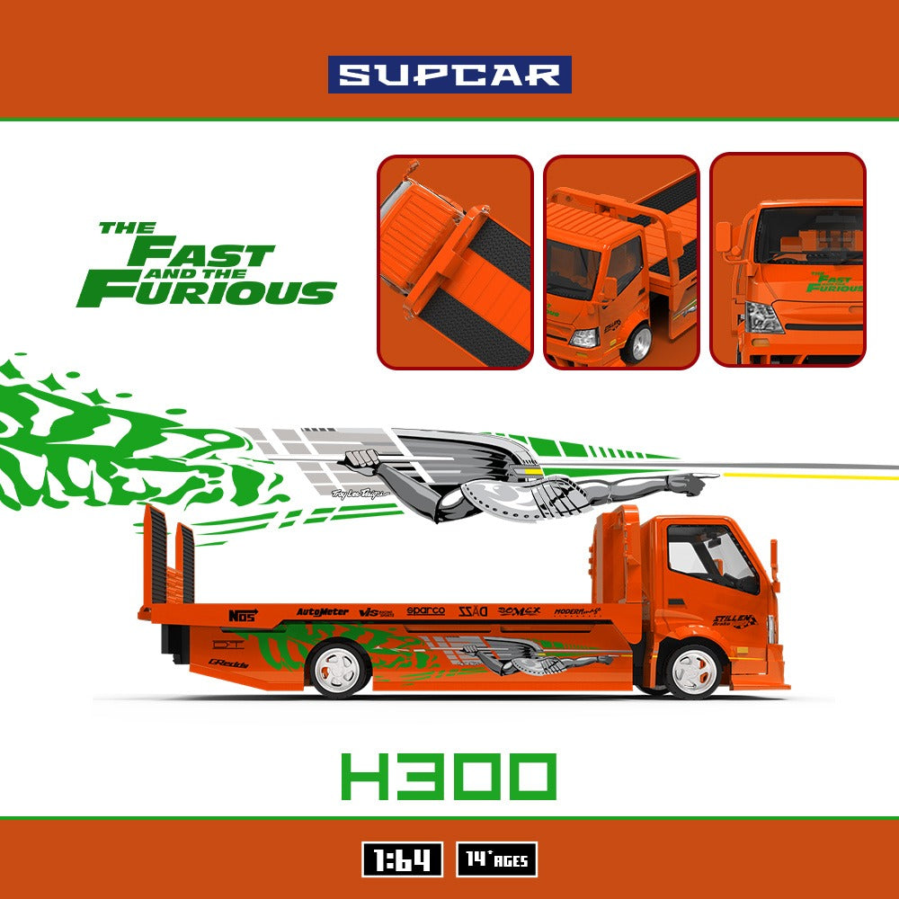 **PRE ORDER** SupCar H300 Flatbed Transport Trailer Tuck - Fast & Furious SC647247