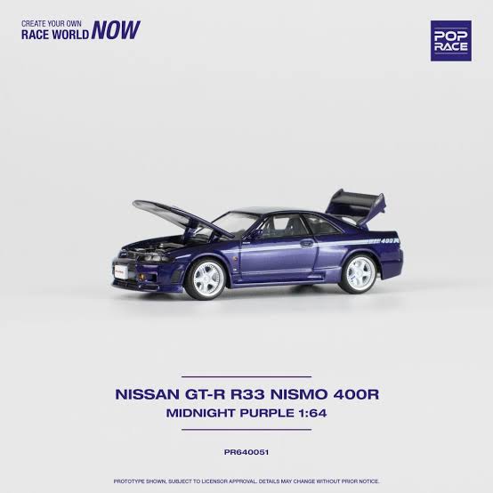 Pop Race Nissan Skyline R33 GTR Nismo 400R Midnight Purple PR64-51