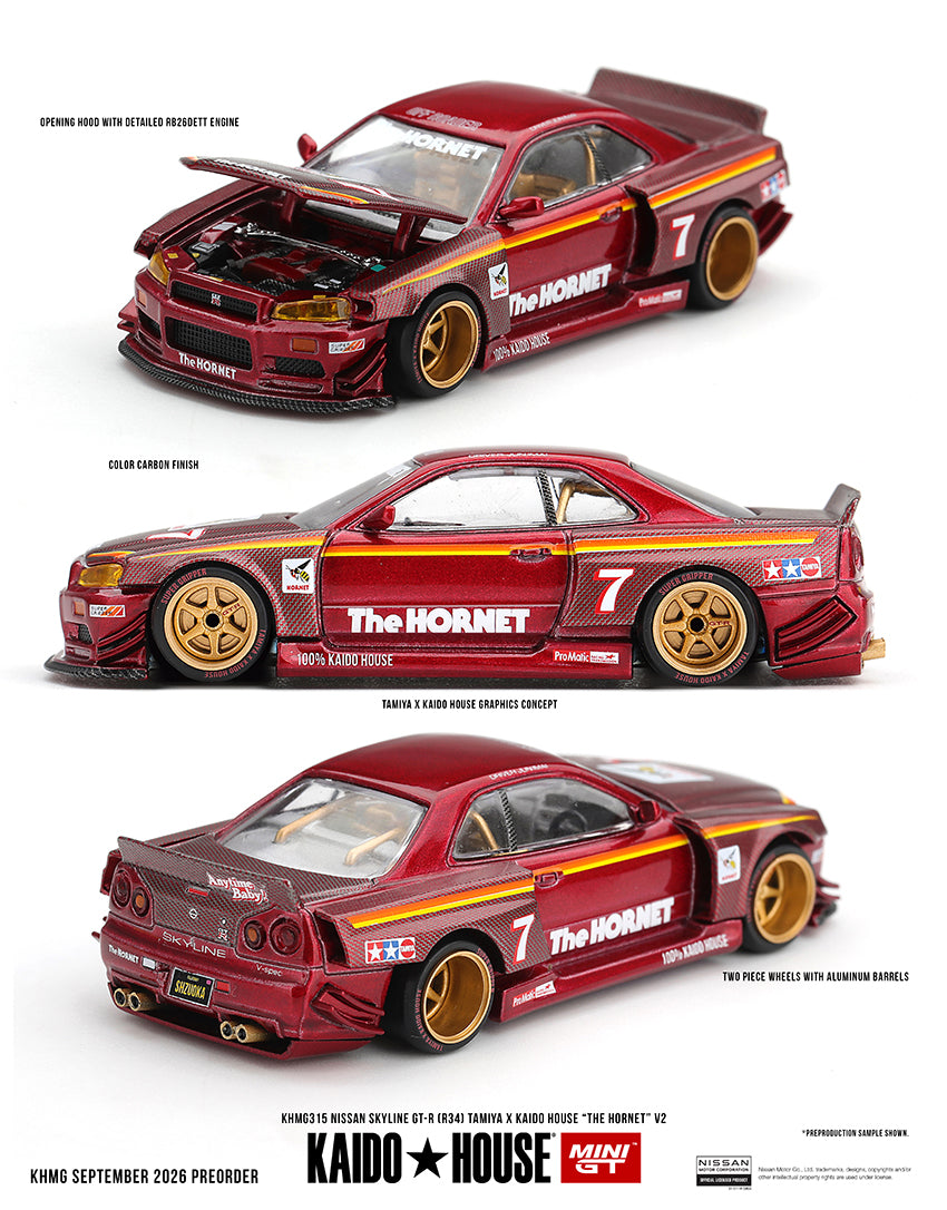**PRE ORDER** Kaido House Nissan Skyline GT-R (R34) TAMIYA x KAIDO HOUSE "The Hornet" V2 - KHMG315