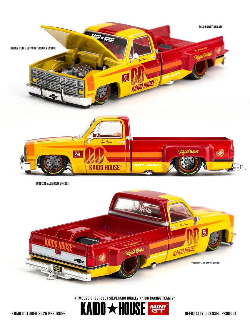 ** PRE ORDER** Kaido House x Mini GT Chevrolet Silverado Dually Kaido Racing Team V1 - KHMG320