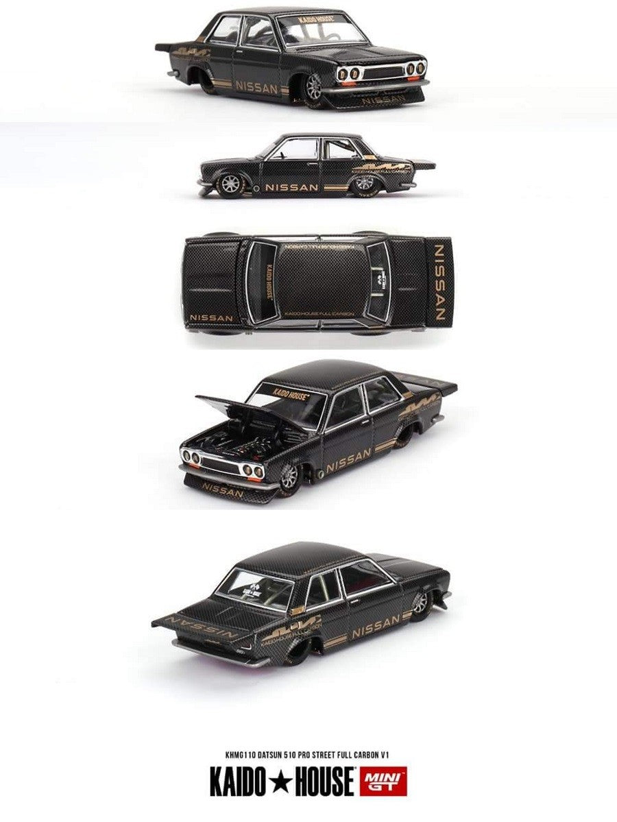 Kaido House x Mini GT Datsun 510 Full Carbon Pro Street - KHMG110
