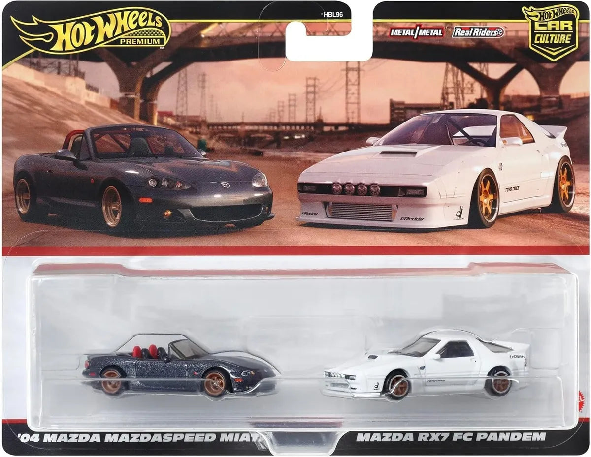 Hot Wheels Premium Twin Pack Mazda Miata / FC RX-7