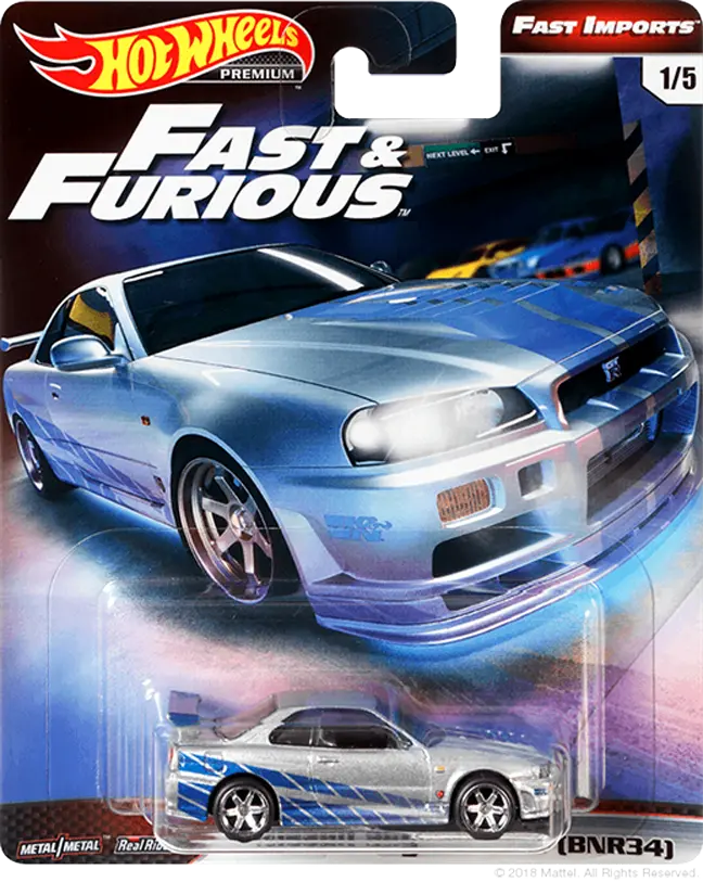 Hot Wheels Premium Fast & Furious Fast Imports Nissan Skyline R34 GTR