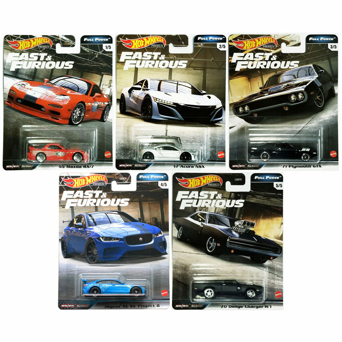 Hot Wheels Premium Fast & Furious Full Force Box Set