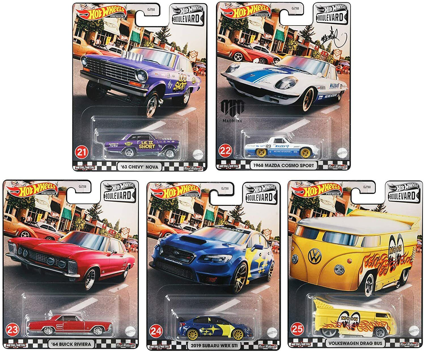 Hot Wheels Premium Boulevard #21-25 Set Of 5