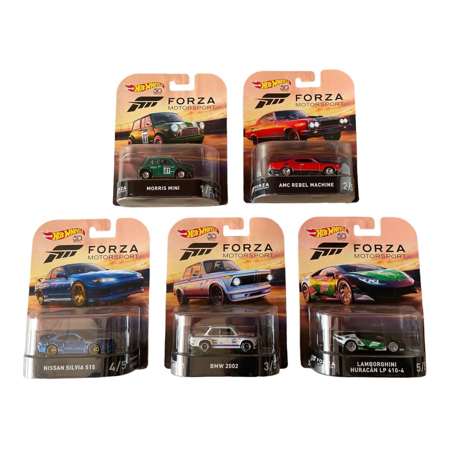Hot Wheels Retro Entertainment Forza Set Of 5
