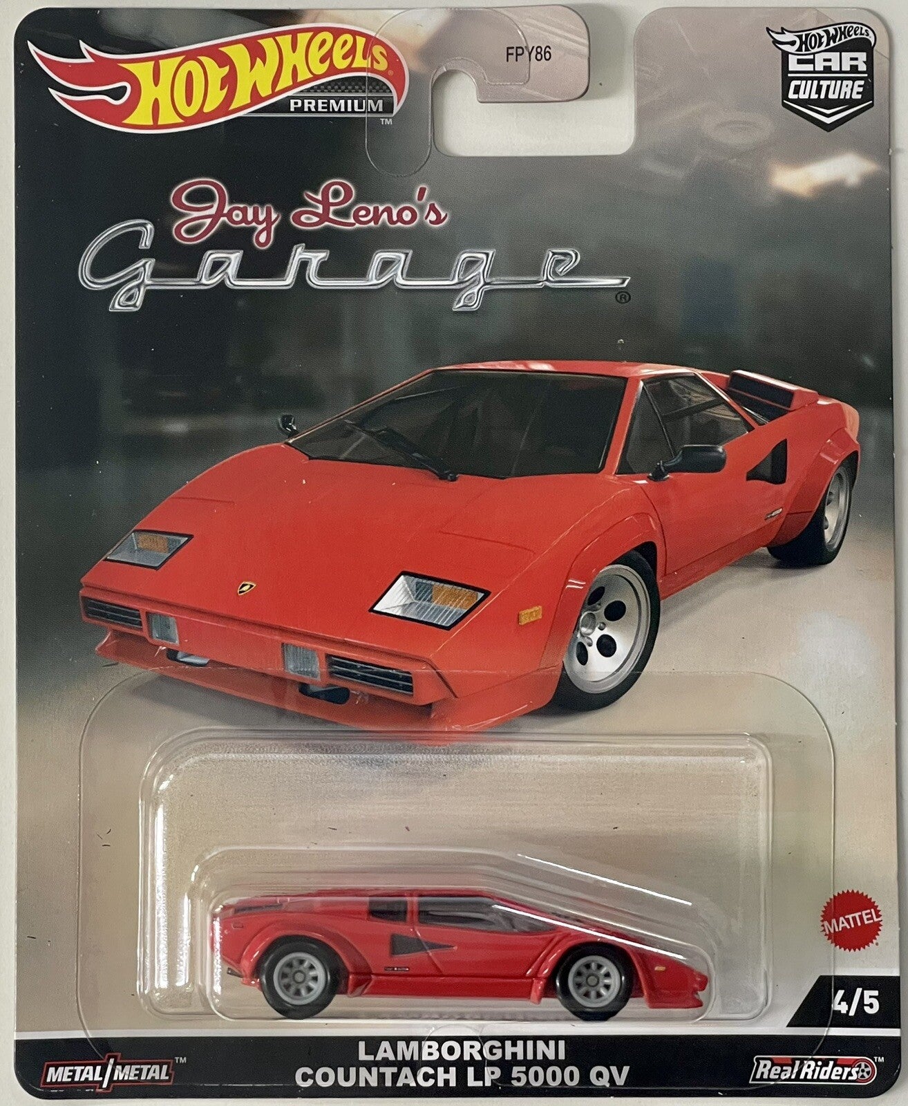 Hot Wheels Premium Car Culture Jay Leno's Garage Lamborghini Countach LP 5000 QV