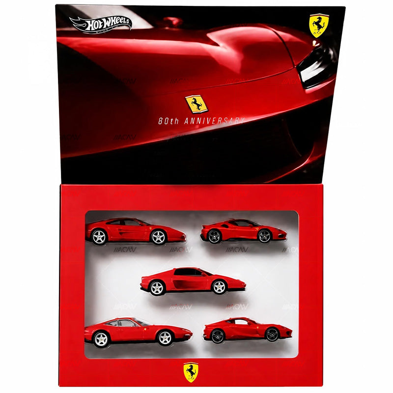 **PRE ORDER** Hot Wheels Silver Series Ferrari 80th Anniversary 5 Pack Box Set