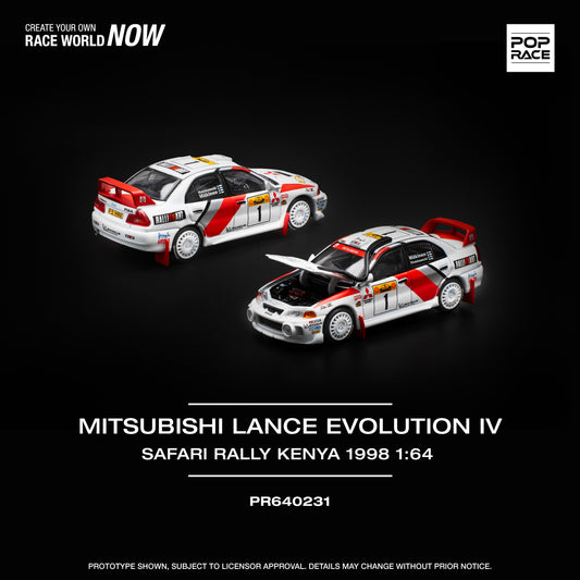 **PRE ORDER** Pop Race Mitsubishi Lancer Evolution IV Safari Rally Kenya 1998