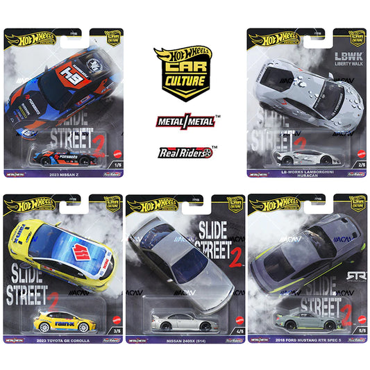 Hot Wheels Premium Street Slide 2 Set Of 5