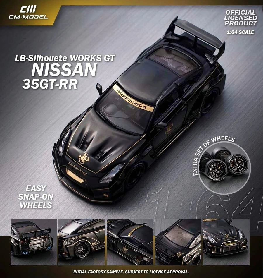 Cm Model R35 CM Model Nissan R35 GTR LB-Silhouette Works Black – Redline Diecast