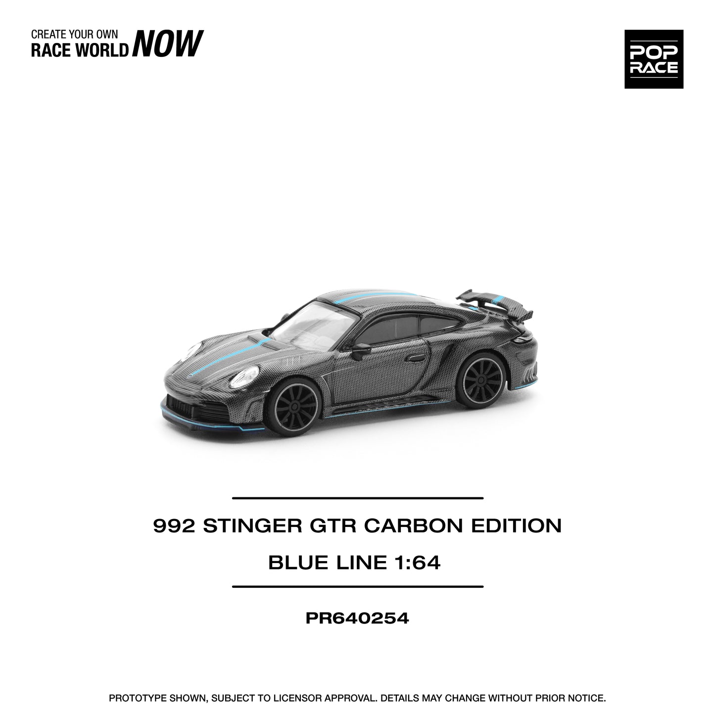 **PRE ORDER** Pop Race Porsche 992 Stinger GTR Carbon Edition (Blue Line)