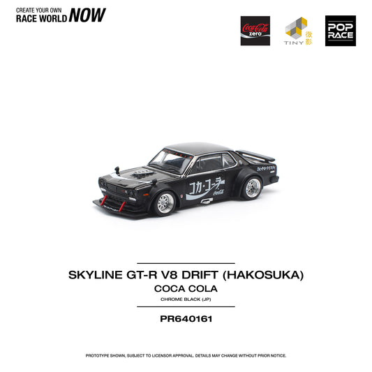 **PRE ORDER** Pop Race Nissan Skyline GT-R Drift Hakosuka - Coca Cola Zero JP Black Chrome