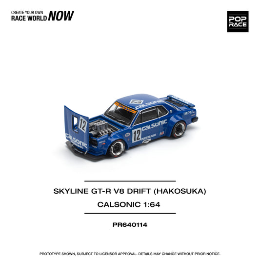 **PRE ORDER** Pop Race Nissan Skyline GT-R V8 Drift Hakosuka - Calsonic
