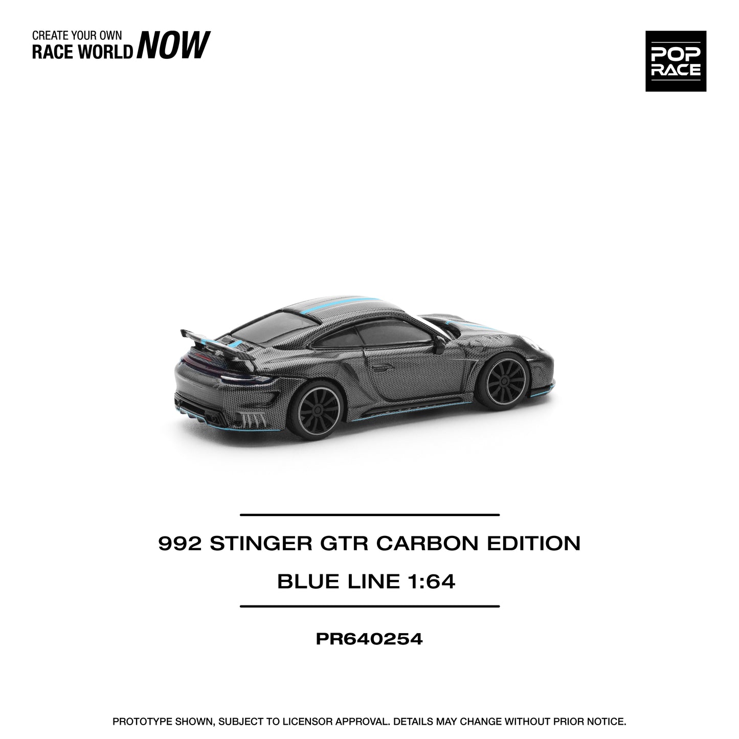 **PRE ORDER** Pop Race Porsche 992 Stinger GTR Carbon Edition (Blue Line)