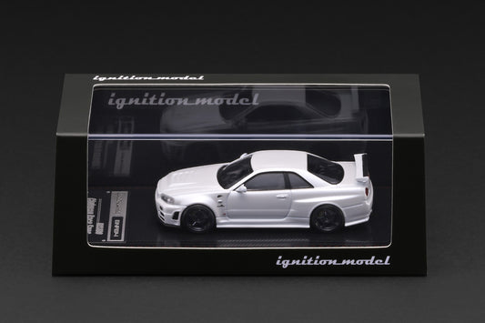 **PRE ORDER** Ignition Model Nissan Skyline GT-R BNR34 NISMO Customised White Metallic Limited Edition - IG4175