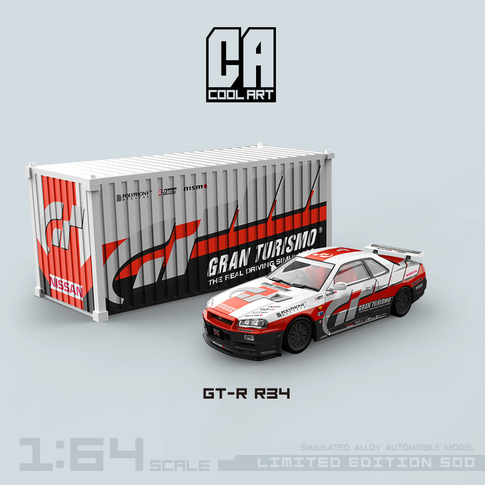 Cool Art Gran Turismo R34 GTR With Container