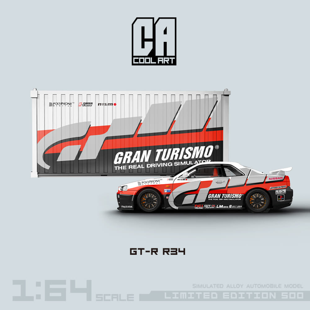 Cool Art Gran Turismo R34 GTR With Container