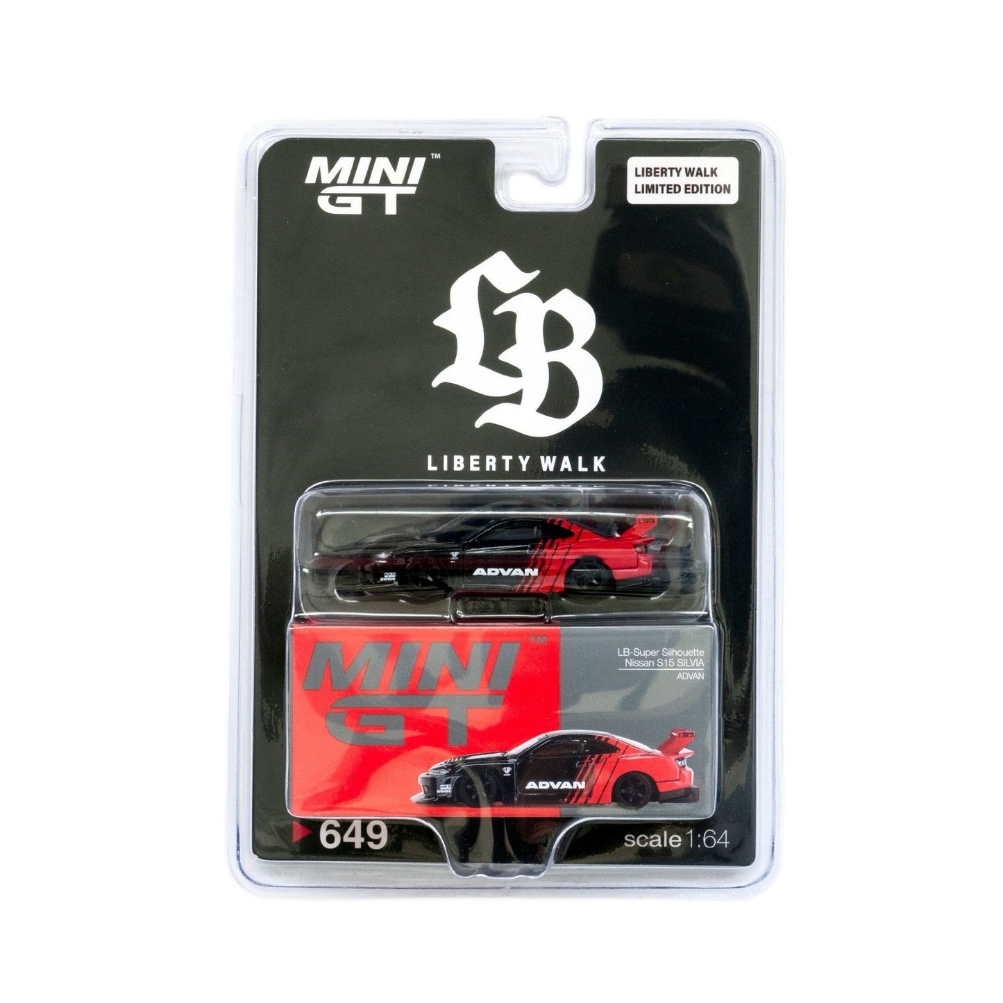 Mini GT Nissan Silvia S15 LB-Super Silhouette Advan Liberty Walk Limited Edition Blister MGT00649