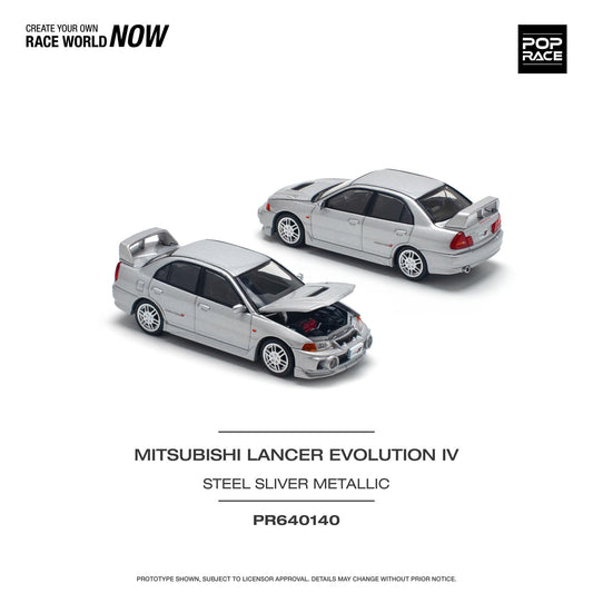 **PRE ORDER** Pop Race Mitsubishi Lancer Evolution IV - Steel Silver