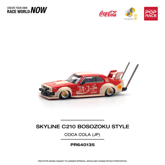 **PRE ORDER** Pop Race Skyline C210 Kaido Racer (BOSOZOKU STYLE) - COCA COLA JP