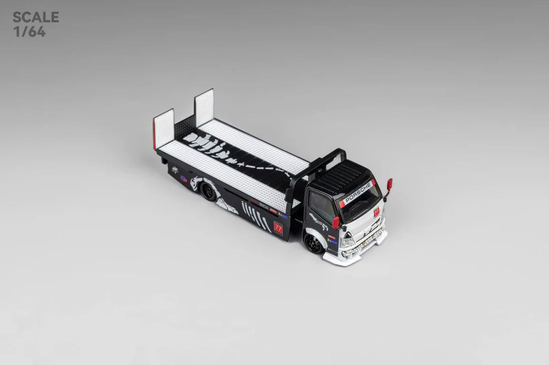 ** PRE ORDER** Micro Turbo Mega Gear Custom Extendable Tow Truck Skeleton Dinosaur Livery Black & White