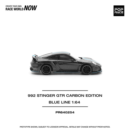 **PRE ORDER** Pop Race Porsche 992 Stinger GTR Carbon Edition (Blue Line)