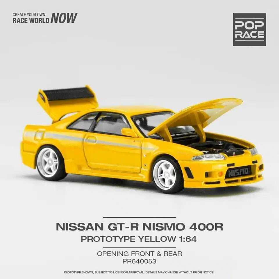Pop Race Nissan Skyline R33 GTR Nismo Yellow 400R PR64-0053