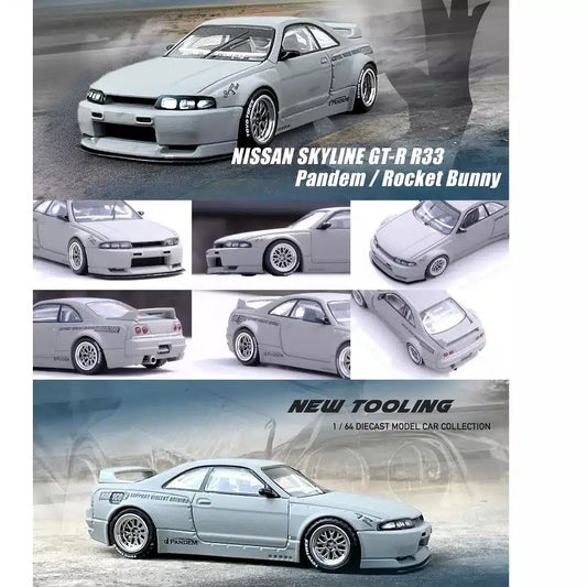 INNO64 Nissan Skyline R33 GTR Pandem / Rocket Bunny" Cement Grey Matte"